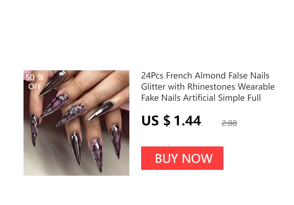 24Pcs Short Square Coffin False Nails Square Fake Nails with Glue French Glitter Wearable Acrylic Nails Set Press on Nail Tips