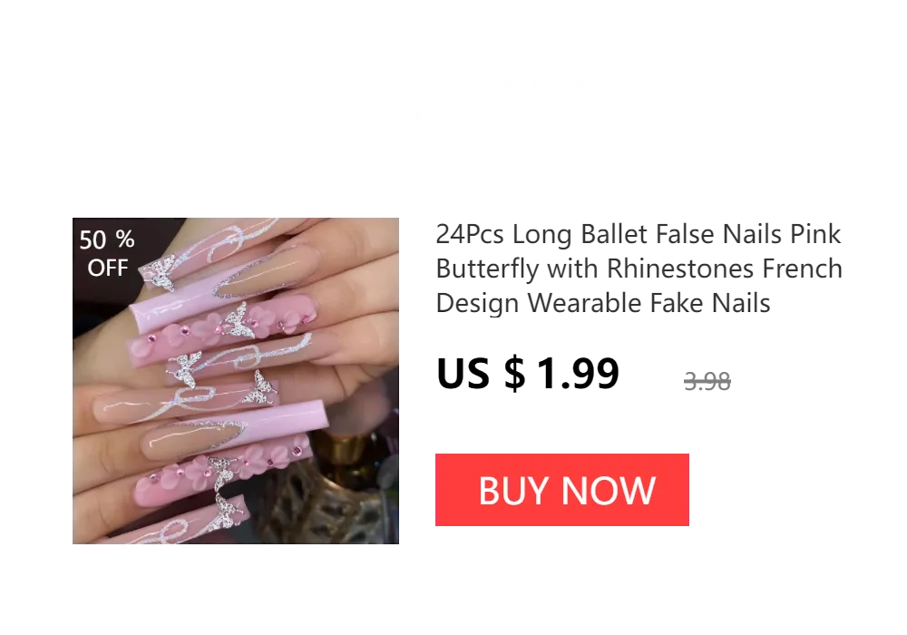 24Pcs Short Square Coffin False Nails Square Fake Nails with Glue French Glitter Wearable Acrylic Nails Set Press on Nail Tips