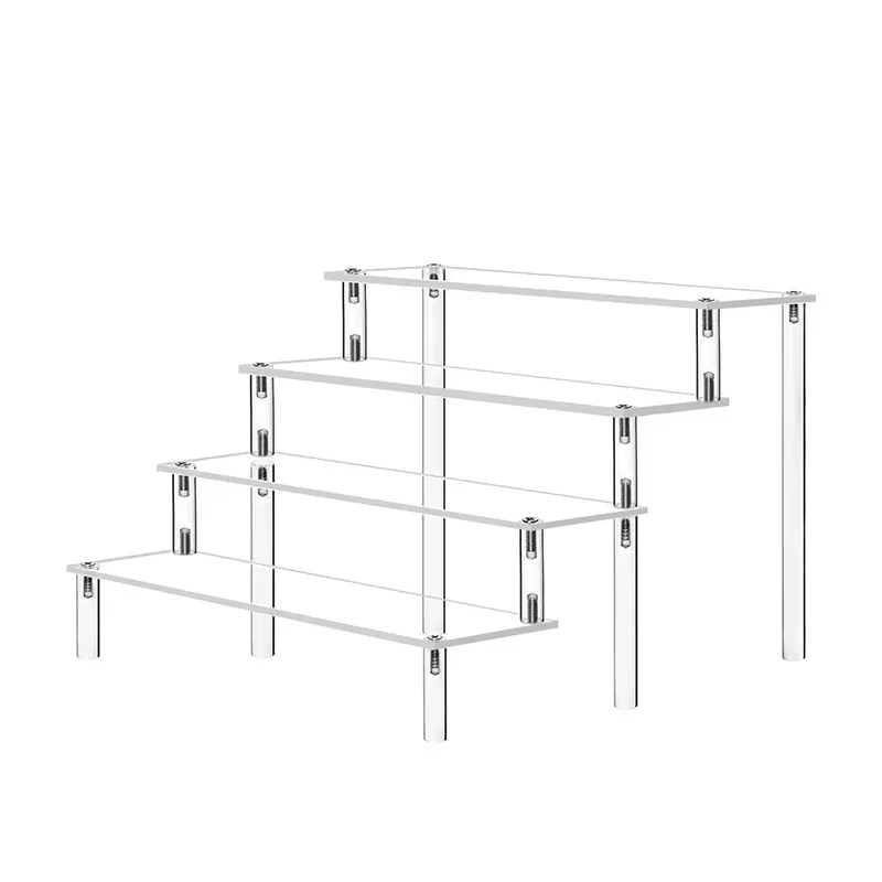 1-5 Tier Acrylic Display Stand Clear Display Riser Rack for Cupcake Perfume Doll Décor Organizer Amiibo Funko POP Figures DC05