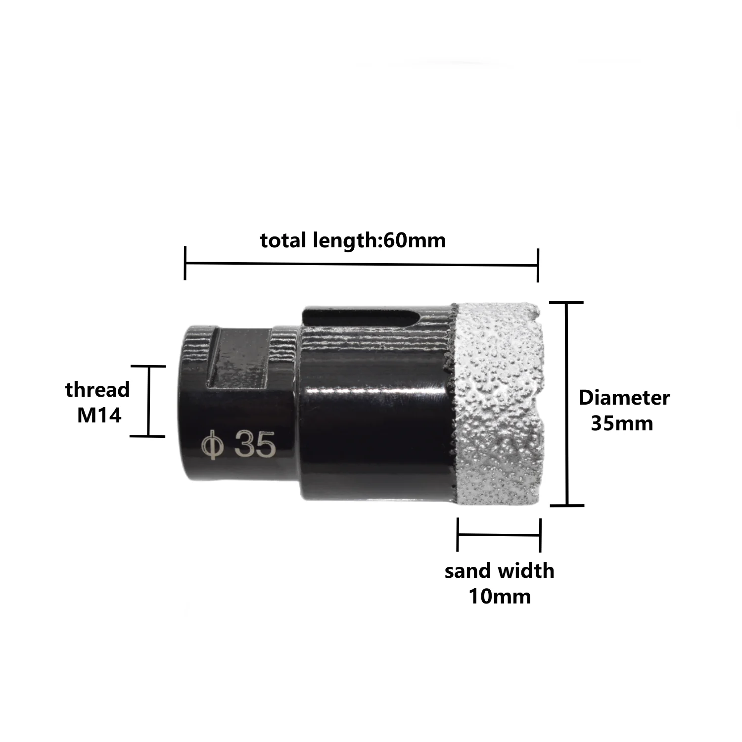 1pc Dry Diamond Porcelain Drilling Core Bits Ceramic Tile Hole Saw Cutter Granite Marble Drill Bits with M14 Thread Opener