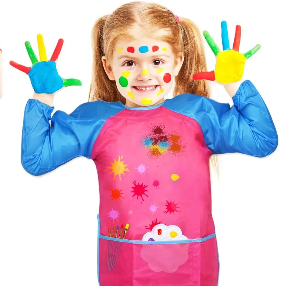 Bview Art Waterproof Kids Painting Apron Smock With Long Sleeve