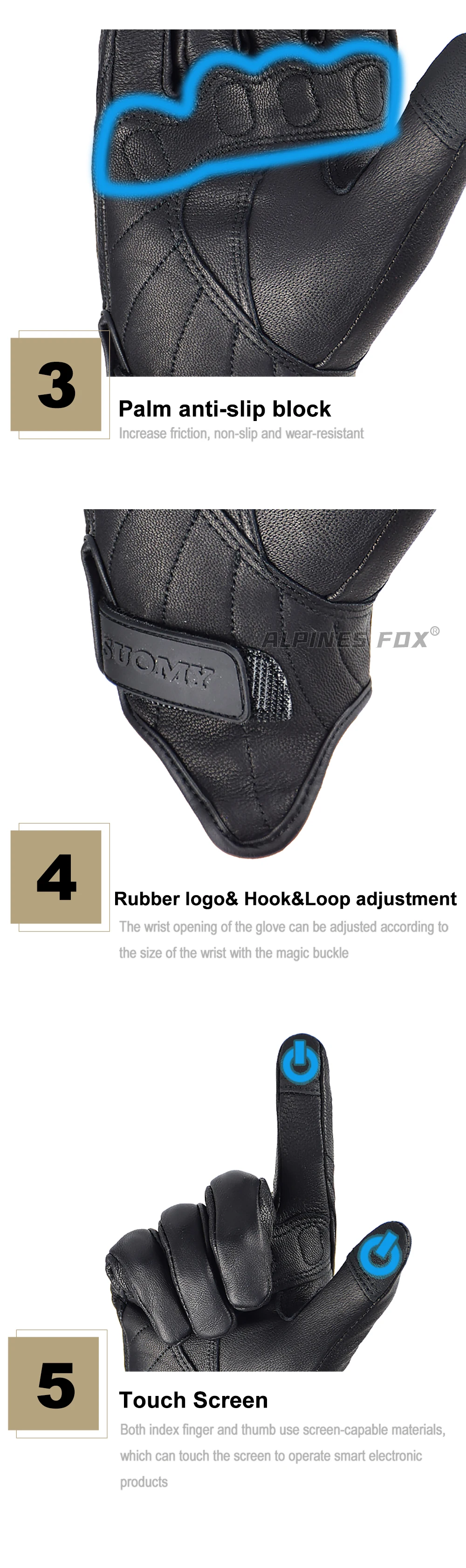 Suomy Vinatge Goatskin Motorcycle Gloves Summer Men Brown Retro Leather Motorbike Motocross Glove Lady Motorcyclist Guantes