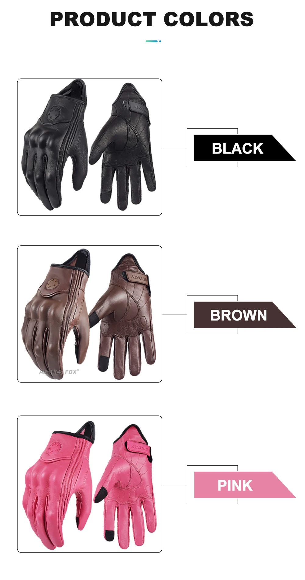 Suomy Vinatge Goatskin Motorcycle Gloves Summer Men Brown Retro Leather Motorbike Motocross Glove Lady Motorcyclist Guantes