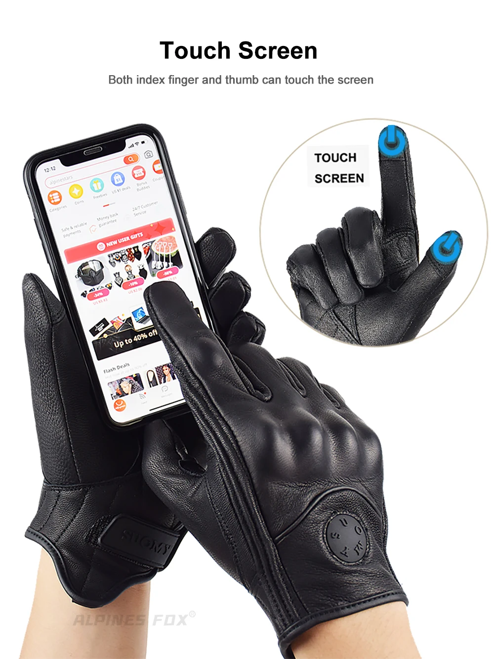 Suomy Vinatge Goatskin Motorcycle Gloves Summer Men Brown Retro Leather Motorbike Motocross Glove Lady Motorcyclist Guantes