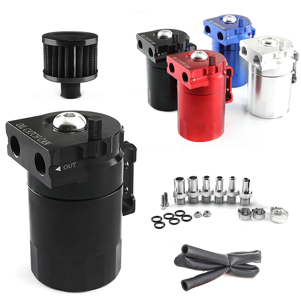 Universal Baffled Aluminum Oil Catch Can Reservoir Tank Oil Tank With Breather Filter OCC-1020A