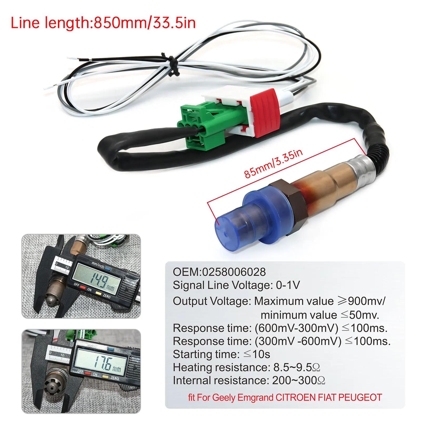 52mm Digital Air Fuel Ratio Gauge Car Gauge AFR Fit for 12V Car Voltmeter 2 in 1 Can Be Paired With Narrowband O2 Oxygen Sensor