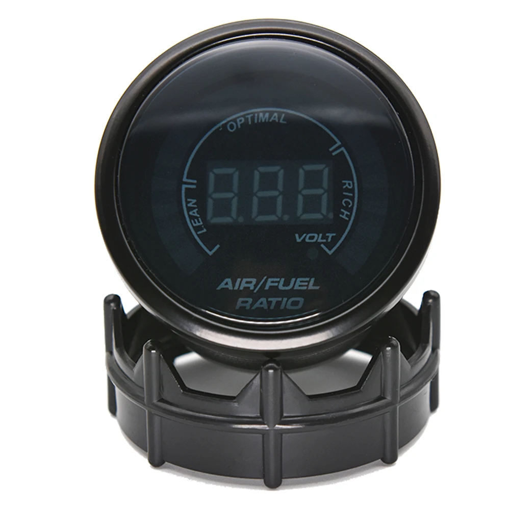 52mm Digital Air Fuel Ratio Gauge Car Gauge AFR Fit for 12V Car Voltmeter 2 in 1 Can Be Paired With Narrowband O2 Oxygen Sensor
