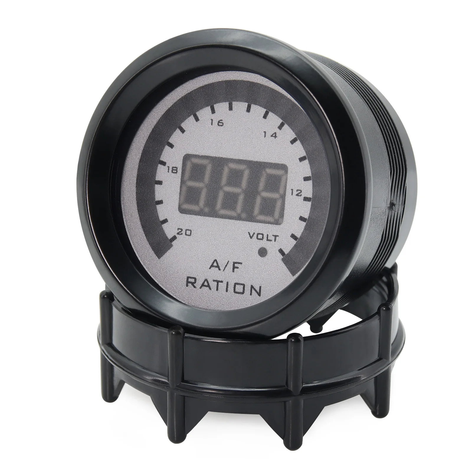 52mm Digital Air Fuel Ratio Gauge Car Gauge AFR Fit for 12V Car Voltmeter 2 in 1 Can Be Paired With Narrowband O2 Oxygen Sensor