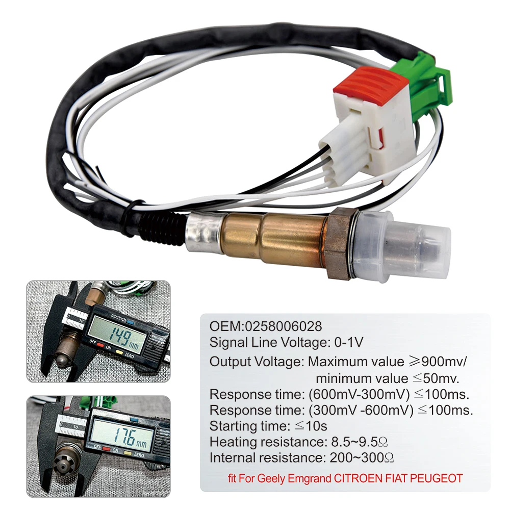 52mm Digital Air Fuel Ratio Gauge Car Gauge AFR Fit for 12V Car Voltmeter 2 in 1 Can Be Paired With Narrowband O2 Oxygen Sensor