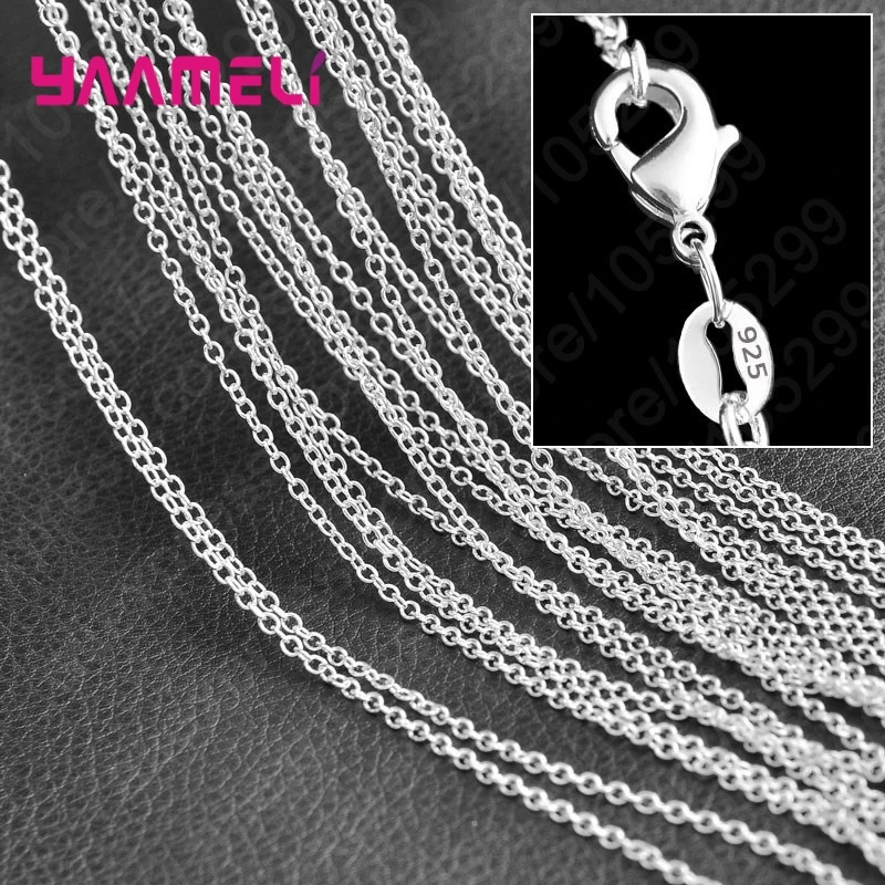 5Pcs Real 925 Sterling Silver Women Men Chains Necklace Wholesale Jewelry Components Making Accessories for Pendant