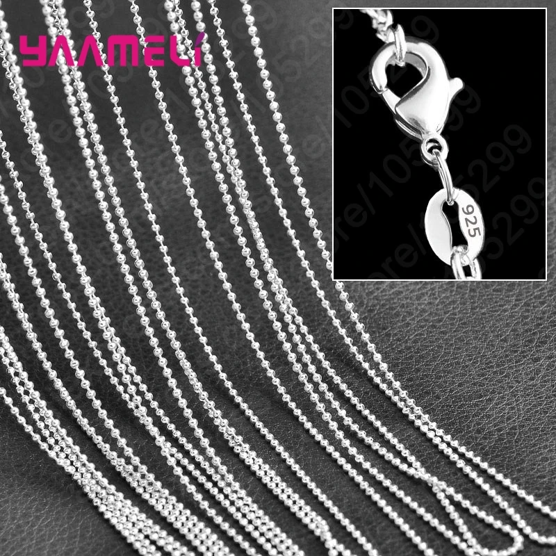 5Pcs Real 925 Sterling Silver Women Men Chains Necklace Wholesale Jewelry Components Making Accessories for Pendant