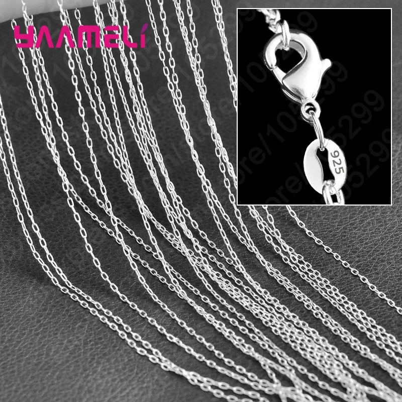5Pcs Real 925 Sterling Silver Women Men Chains Necklace Wholesale Jewelry Components Making Accessories for Pendant