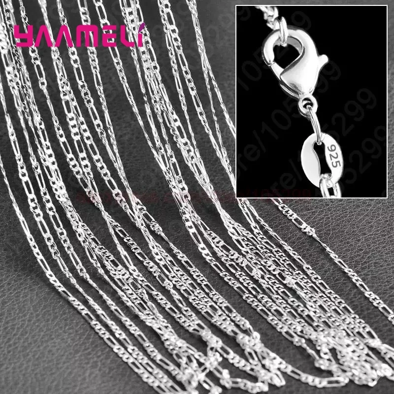 5Pcs Real 925 Sterling Silver Women Men Chains Necklace Wholesale Jewelry Components Making Accessories for Pendant