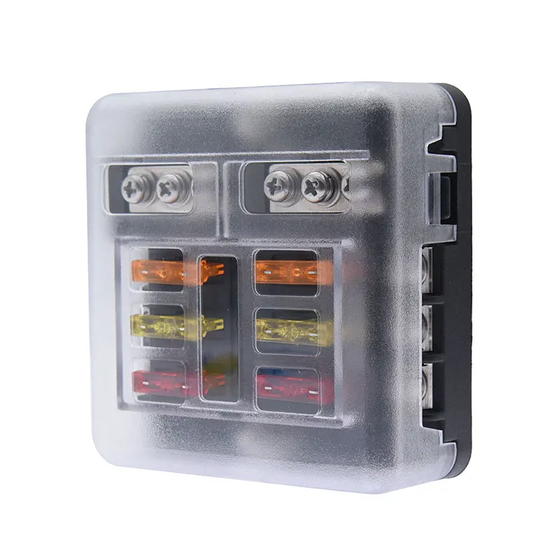 Car Boat Fuse Box Holder With 12 Way Blade Fuse Holder Block & Warning Indicator 12V~24V Power Distribution Panel Board