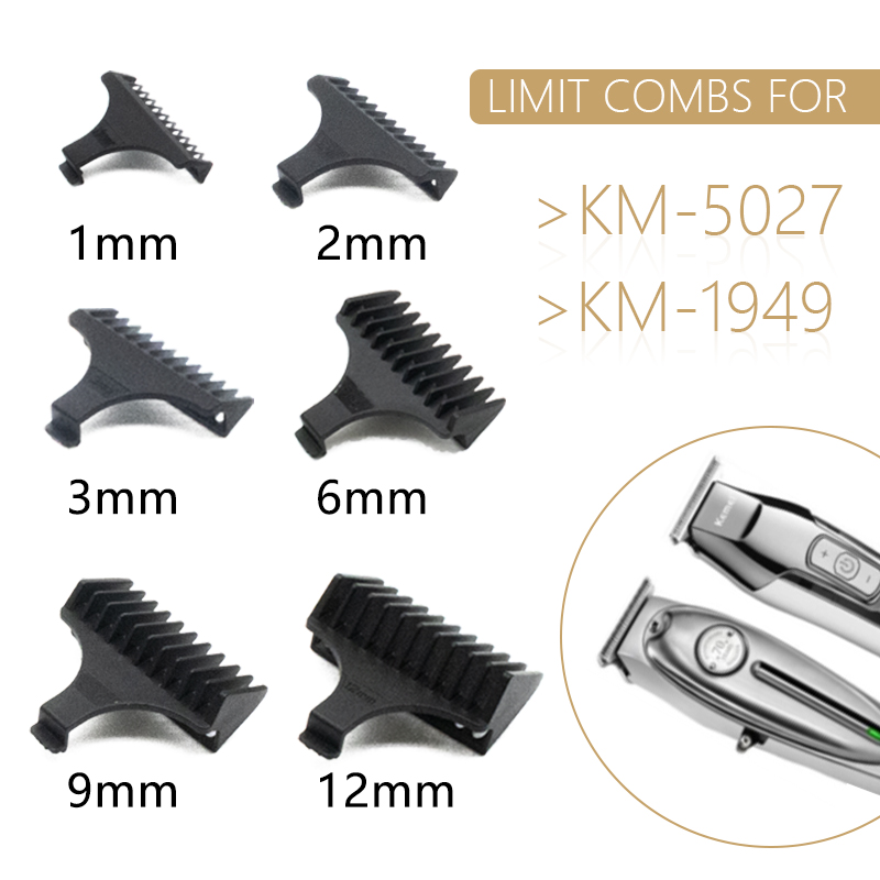 Kemei 1 2 3 6 9 12 mm Hair Trimmer Limit Comb Universal Black Guards Hairdresser Hair Cutting Guide for 5027 1949 5098 9163 5021