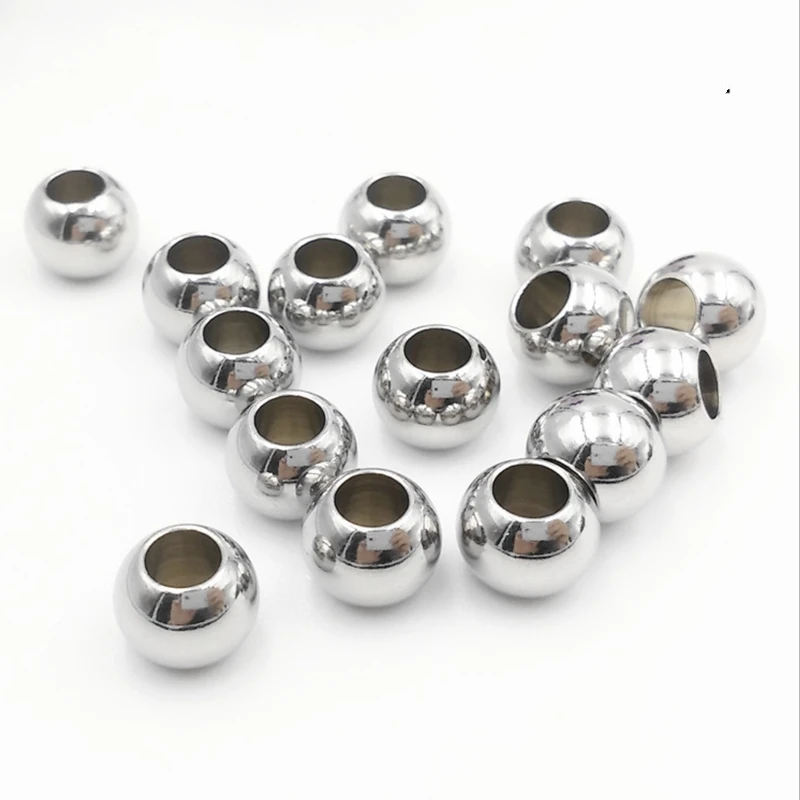 50/100pcs 316 Stainless Steel Spacer Bead For DIY Necklace European Bracelet Jewelry Craft Making Supplies Accessories Material