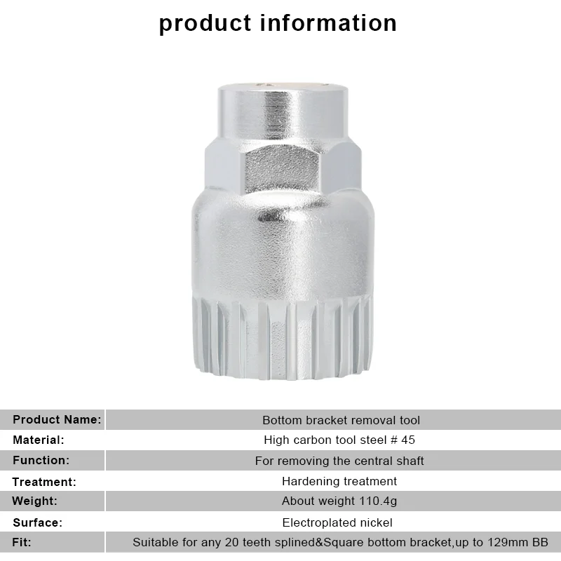 Bicycle Bottom Bracket Removal Socket Cycling Crank Pedal Puller Remover Repair Extractor Bike Universal Removing Tools Parts