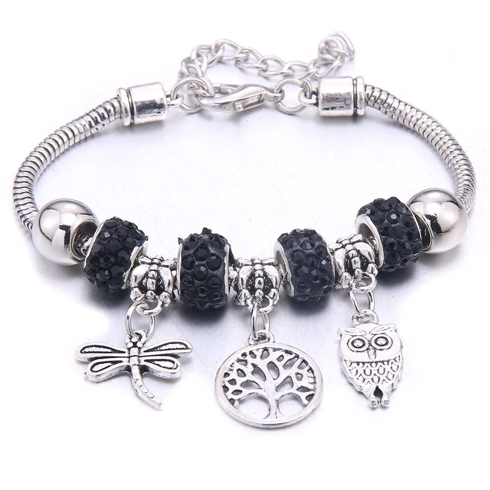 Papa Snap Brand Women Bracelet Colorful Crystal Charm Bracelet for Women DIY Beads Bracelets & Bangles Jewelry Gift