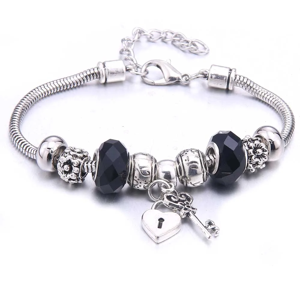 Papa Snap Brand Women Bracelet Colorful Crystal Charm Bracelet for Women DIY Beads Bracelets & Bangles Jewelry Gift