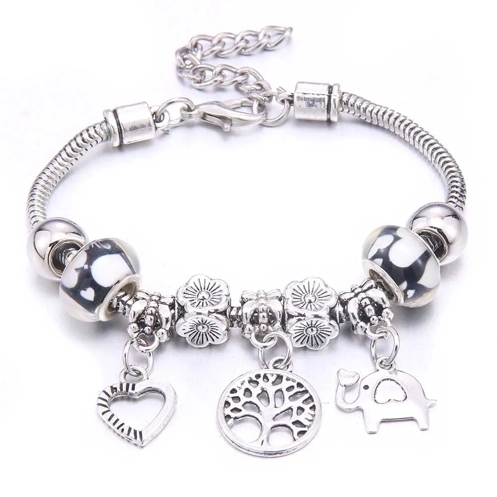 Papa Snap Brand Women Bracelet Colorful Crystal Charm Bracelet for Women DIY Beads Bracelets & Bangles Jewelry Gift
