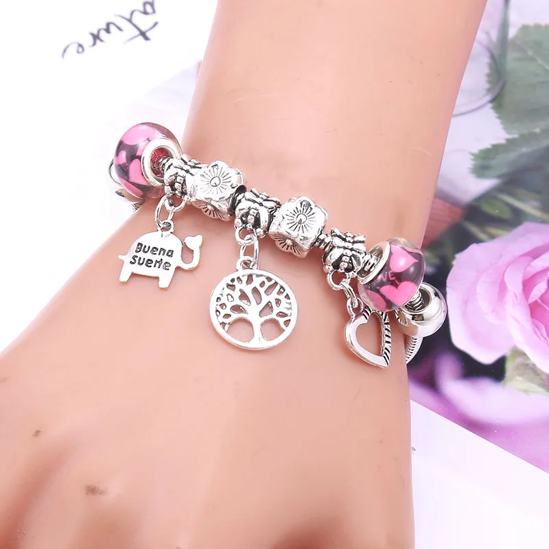 Papa Snap Brand Women Bracelet Colorful Crystal Charm Bracelet for Women DIY Beads Bracelets & Bangles Jewelry Gift