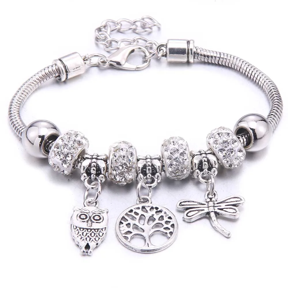 Papa Snap Brand Women Bracelet Colorful Crystal Charm Bracelet for Women DIY Beads Bracelets & Bangles Jewelry Gift