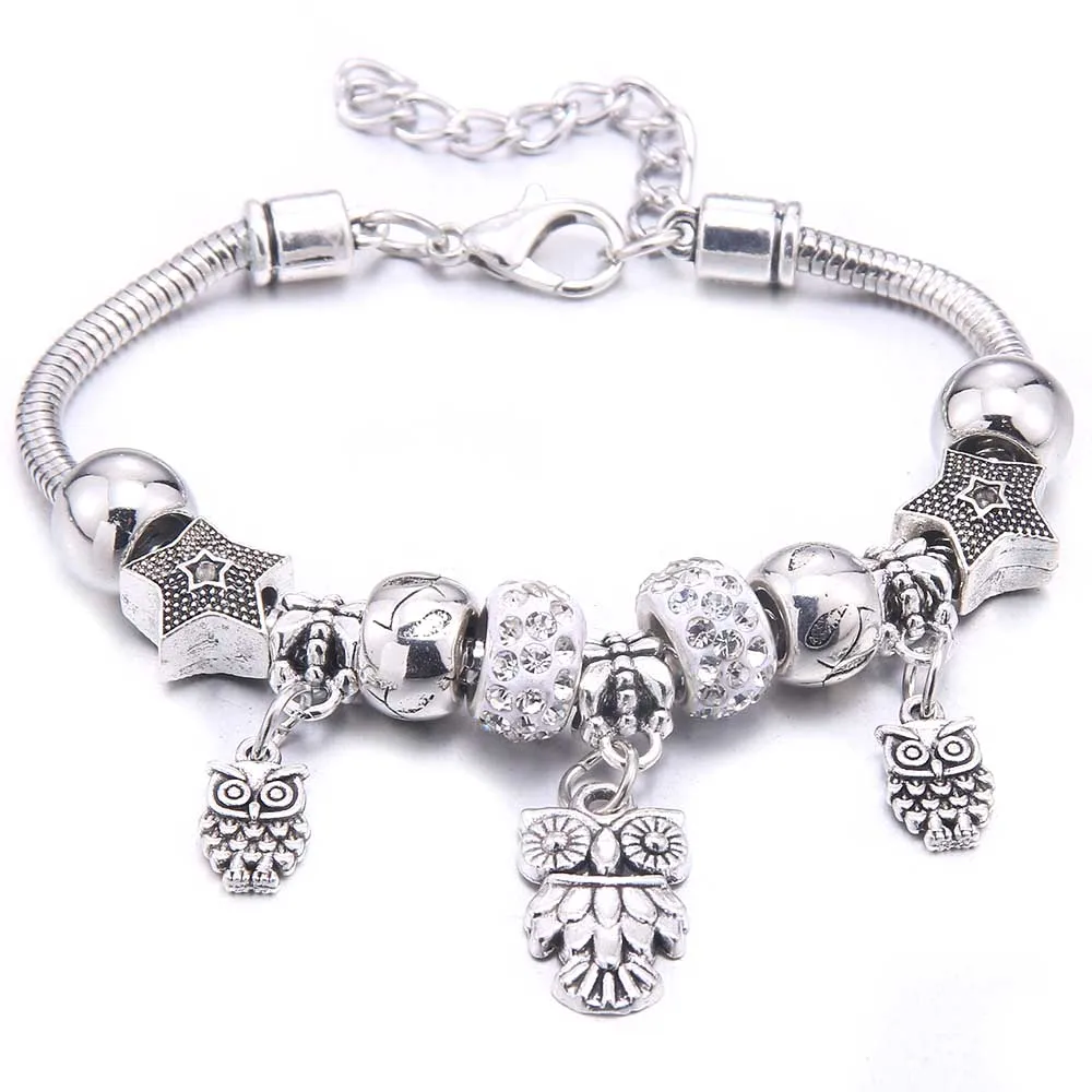 Papa Snap Brand Women Bracelet Colorful Crystal Charm Bracelet for Women DIY Beads Bracelets & Bangles Jewelry Gift