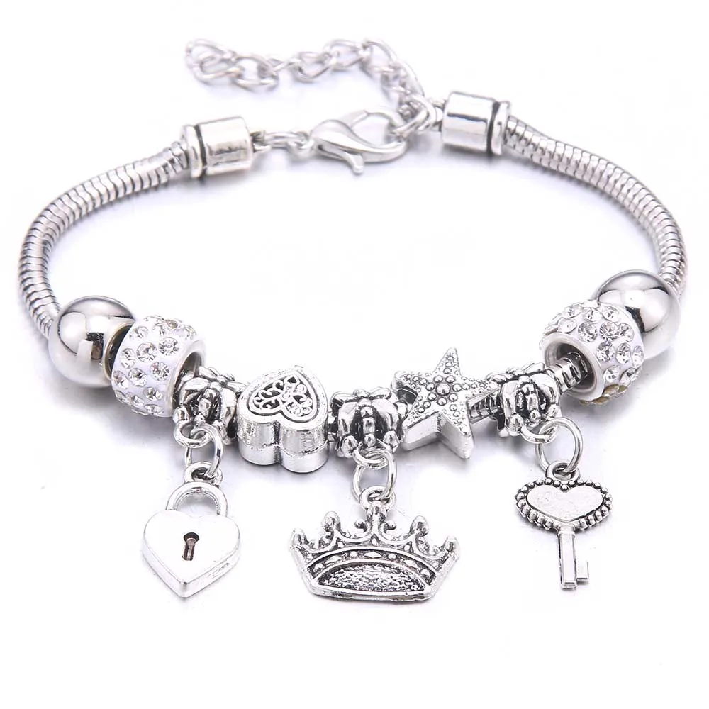 Papa Snap Brand Women Bracelet Colorful Crystal Charm Bracelet for Women DIY Beads Bracelets & Bangles Jewelry Gift