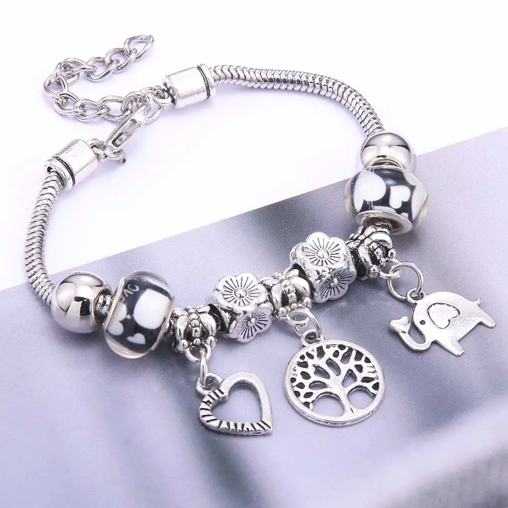 Papa Snap Brand Women Bracelet Colorful Crystal Charm Bracelet for Women DIY Beads Bracelets & Bangles Jewelry Gift
