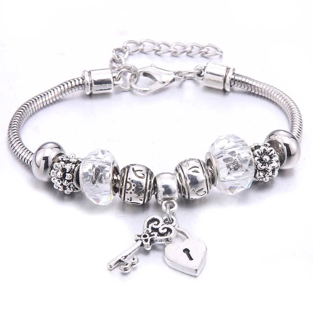 Papa Snap Brand Women Bracelet Colorful Crystal Charm Bracelet for Women DIY Beads Bracelets & Bangles Jewelry Gift