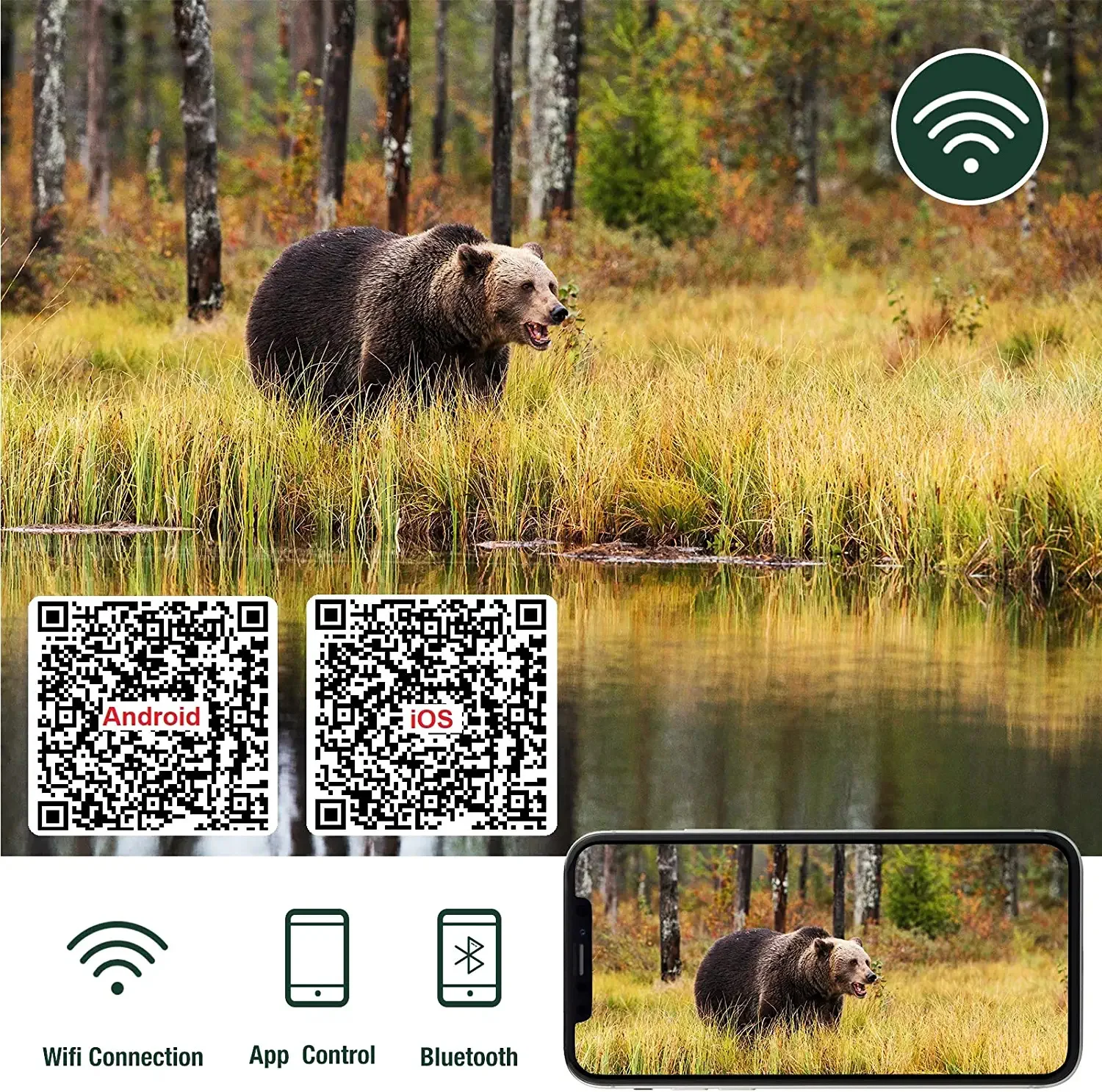 Suntekcam 20MP 1080P Wireless Hunting Camera Trail Outdoor Night Vision Waterproof IP65 Photo Trap Mini301 for Wildlife