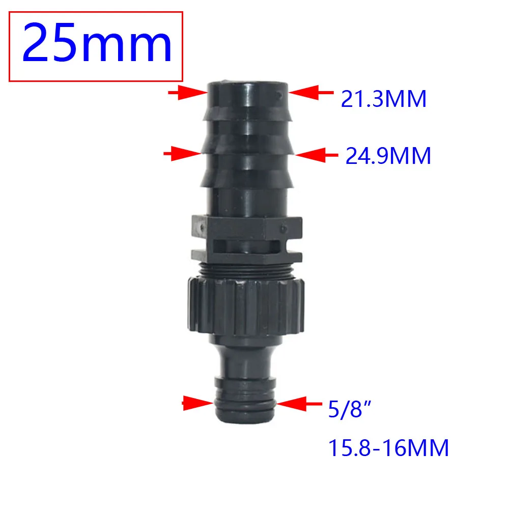 Barbed 1/4 3/8 1/2 3/4 1inch Hose Quick Connector 4/7mm 8/11mm 16mm 20mm 25mm Water Hose Connector Tap 1pcs