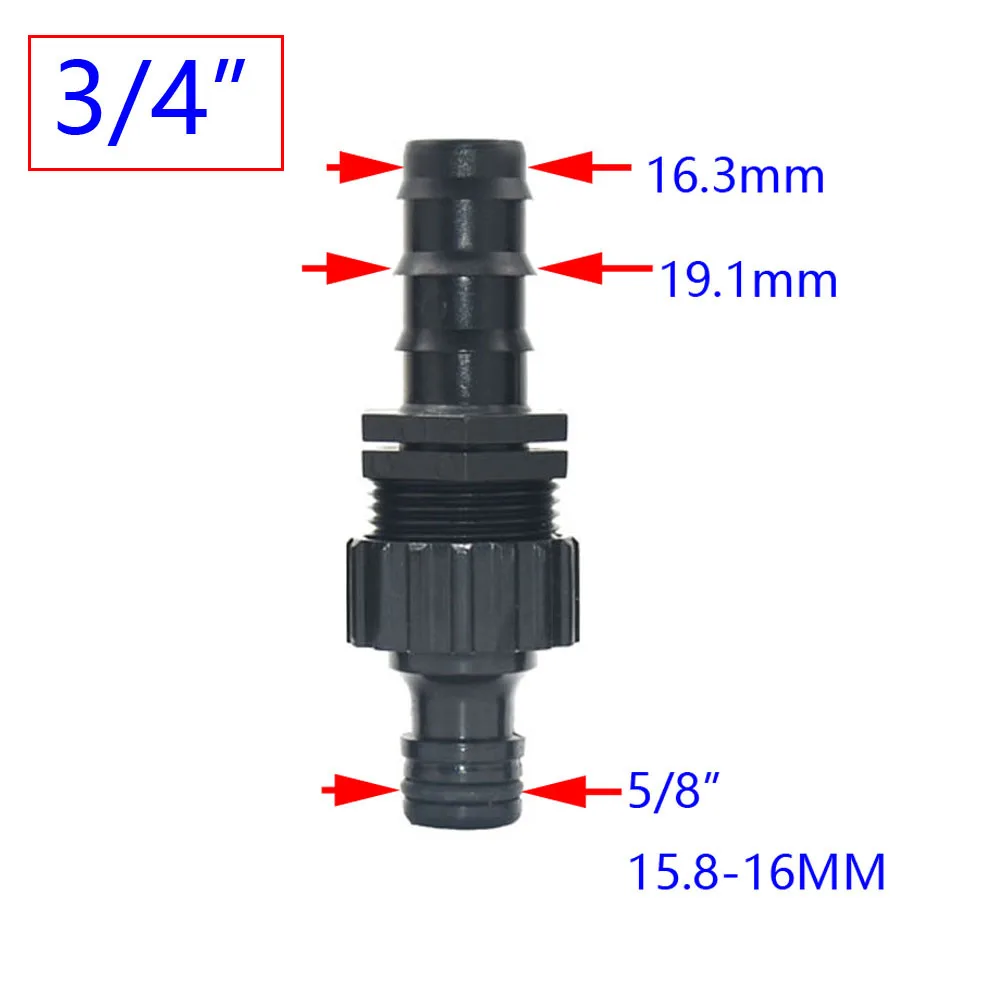 Barbed 1/4 3/8 1/2 3/4 1inch Hose Quick Connector 4/7mm 8/11mm 16mm 20mm 25mm Water Hose Connector Tap 1pcs
