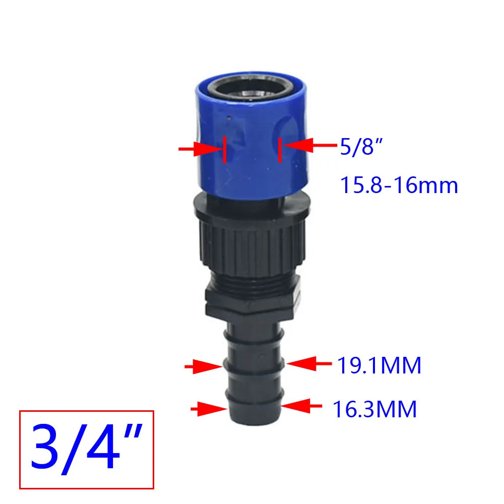 Barbed 1/4 3/8 1/2 3/4 1inch Hose Quick Connector 4/7mm 8/11mm 16mm 20mm 25mm Water Hose Connector Tap 1pcs