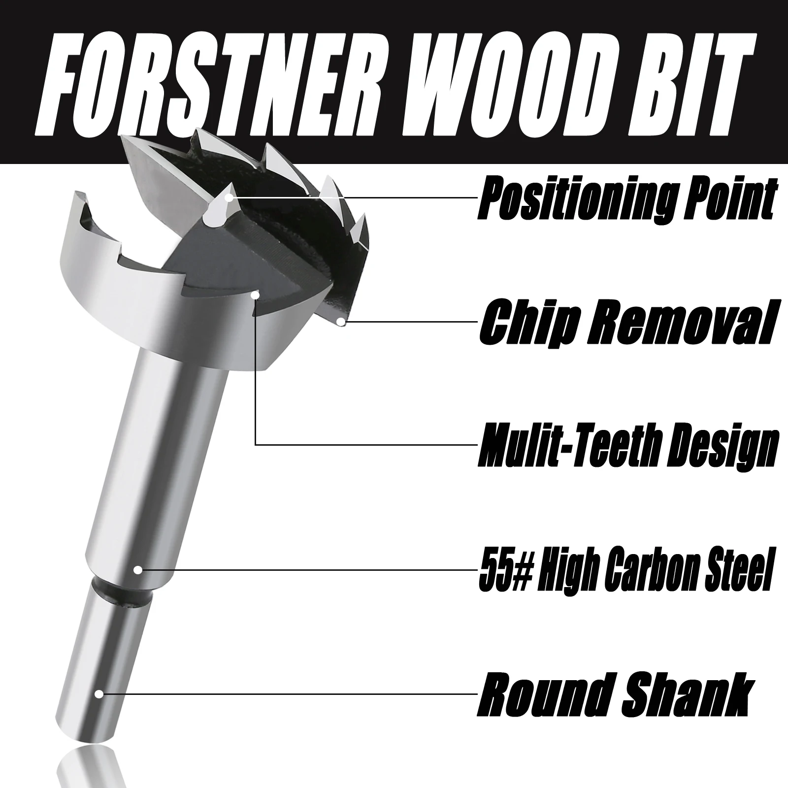 Versery 5PCS/Set 15/20/25/30/35mm Forstner Boring Drill Bits Kit Woodworking Self Centering Hole Saw Wood Cutter Tools Set
