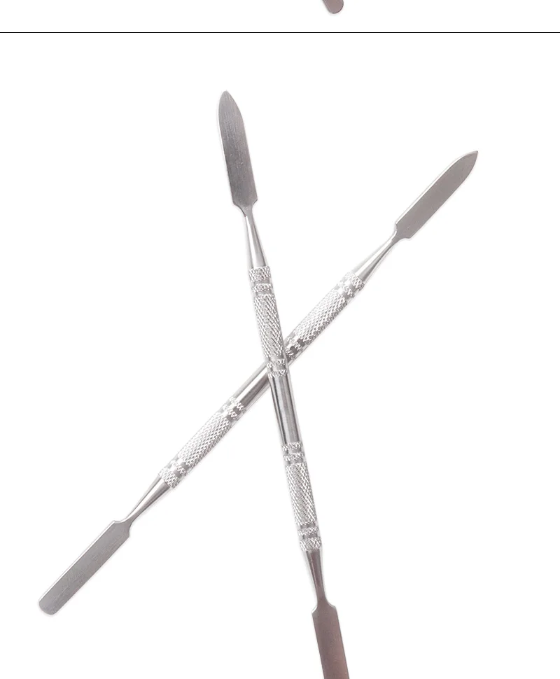 NEW Style Stainless Steel Cuticle Pusher Nail Art Stirring Polish Powder Blend Spatulas Tone Rods Manicure Remover Makeup Tools