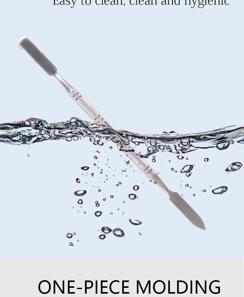 NEW Style Stainless Steel Cuticle Pusher Nail Art Stirring Polish Powder Blend Spatulas Tone Rods Manicure Remover Makeup Tools