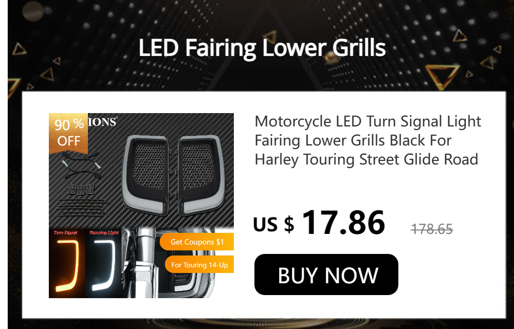 Motorcycle LED Turn Signal Light Fairing Lower Grills Black For Harley Touring Street Glide Road Glide Electra Glide FLHTK FLTRU