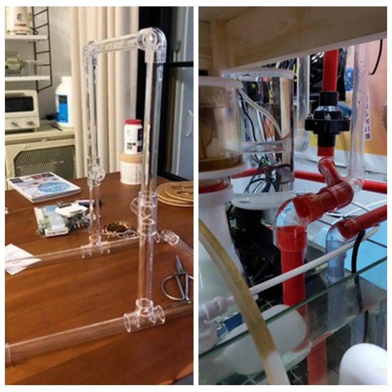 1~3PCS Acrylic Pipe Fitting Elbow Tee End Cap Transparent Plexiglass Fish Tank Joints Water Tank Accessories Acrylic Connector