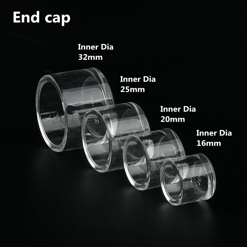 1~3PCS Acrylic Pipe Fitting Elbow Tee End Cap Transparent Plexiglass Fish Tank Joints Water Tank Accessories Acrylic Connector