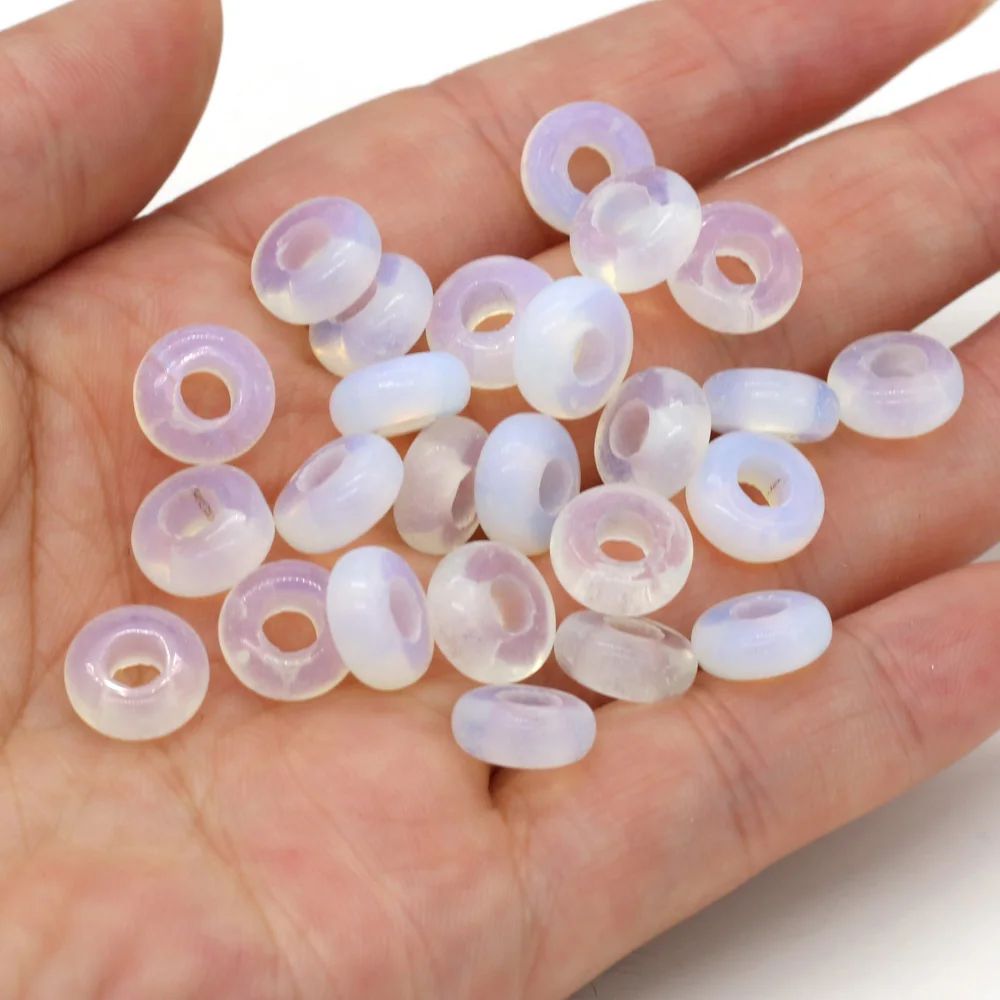 New 10pcs / Lot Natural Agates Beads Abacus Shape Big Hole Natural Stone Beads Size 5x10mm for Making Jewelry Necklace Hole 4mm