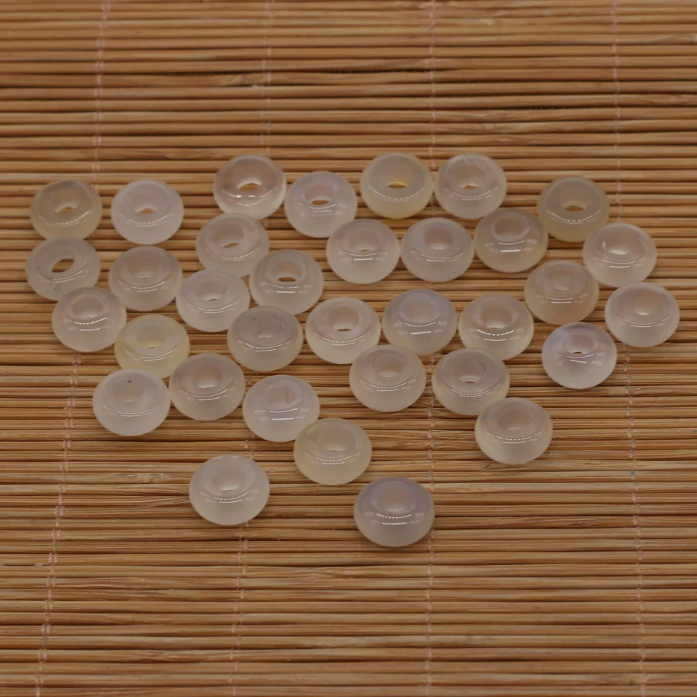 New 10pcs / Lot Natural Agates Beads Abacus Shape Big Hole Natural Stone Beads Size 5x10mm for Making Jewelry Necklace Hole 4mm