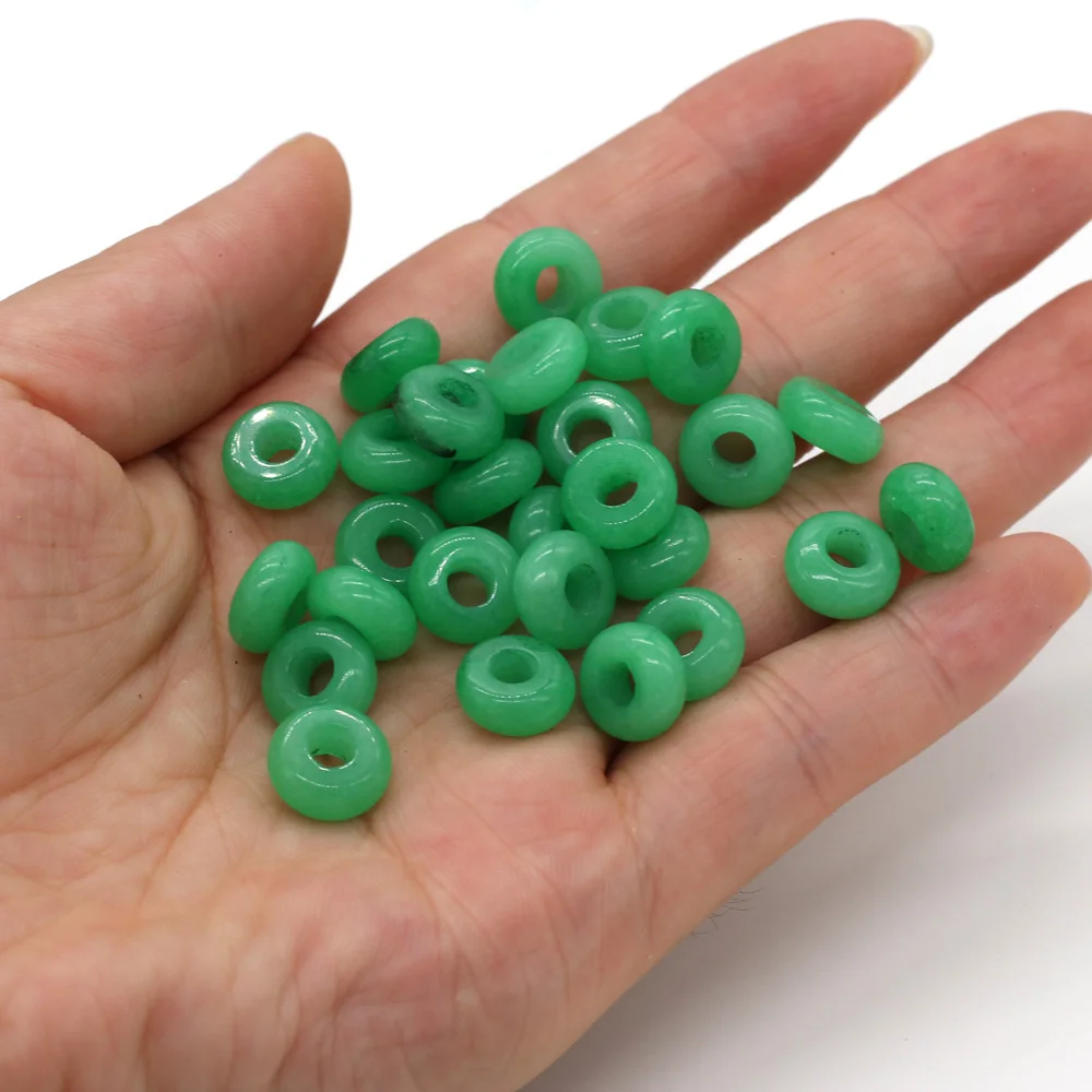 New 10pcs / Lot Natural Agates Beads Abacus Shape Big Hole Natural Stone Beads Size 5x10mm for Making Jewelry Necklace Hole 4mm
