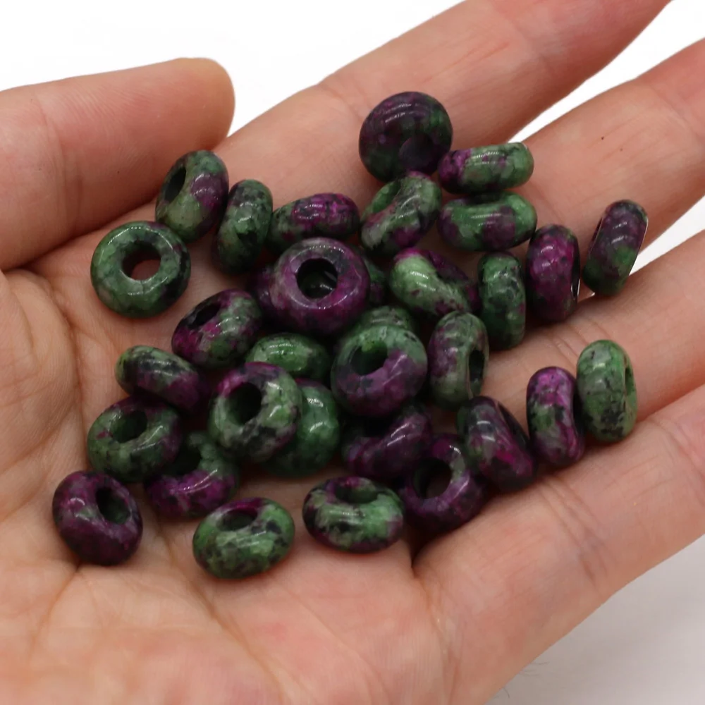 New 10pcs / Lot Natural Agates Beads Abacus Shape Big Hole Natural Stone Beads Size 5x10mm for Making Jewelry Necklace Hole 4mm