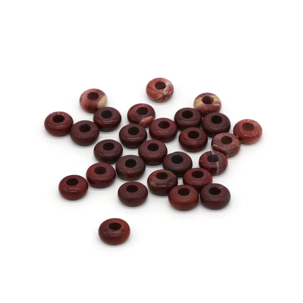 New 10pcs / Lot Natural Agates Beads Abacus Shape Big Hole Natural Stone Beads Size 5x10mm for Making Jewelry Necklace Hole 4mm
