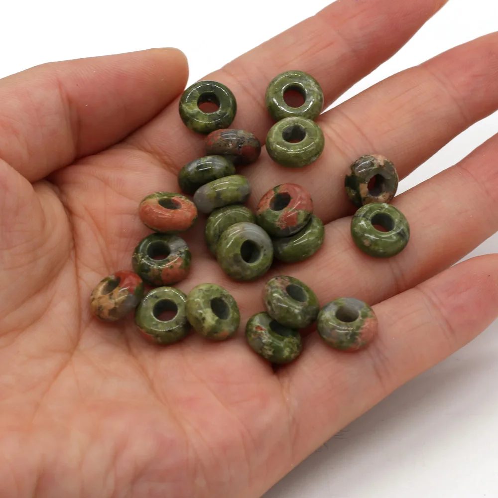 New 10pcs / Lot Natural Agates Beads Abacus Shape Big Hole Natural Stone Beads Size 5x10mm for Making Jewelry Necklace Hole 4mm