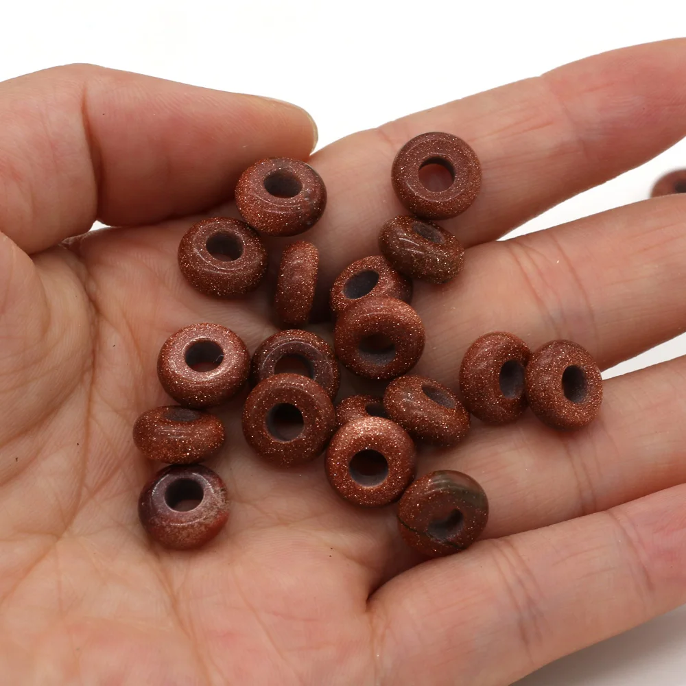 New 10pcs / Lot Natural Agates Beads Abacus Shape Big Hole Natural Stone Beads Size 5x10mm for Making Jewelry Necklace Hole 4mm