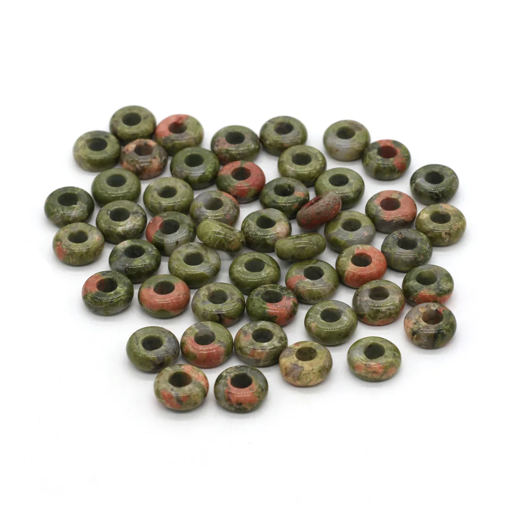 New 10pcs / Lot Natural Agates Beads Abacus Shape Big Hole Natural Stone Beads Size 5x10mm for Making Jewelry Necklace Hole 4mm