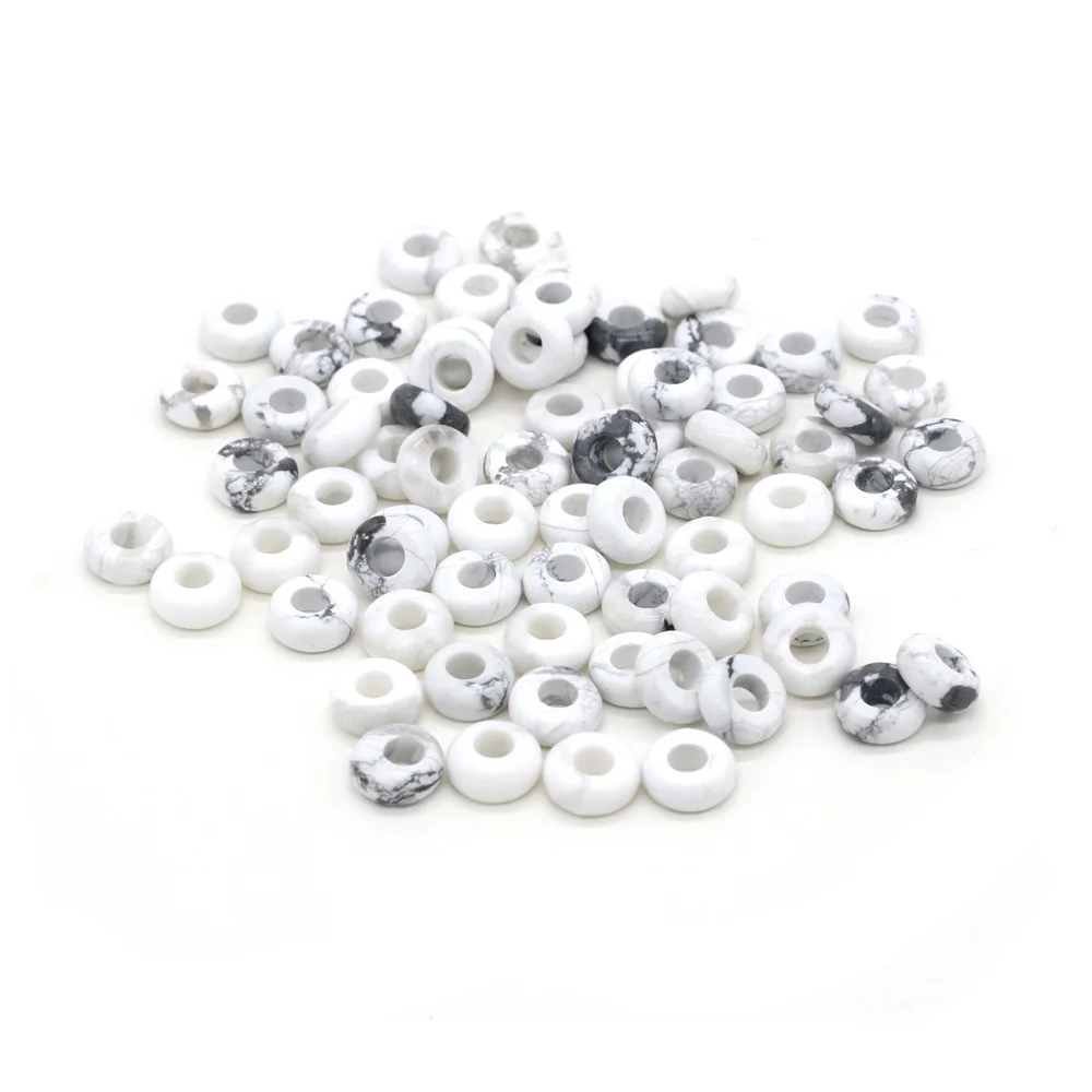 New 10pcs / Lot Natural Agates Beads Abacus Shape Big Hole Natural Stone Beads Size 5x10mm for Making Jewelry Necklace Hole 4mm