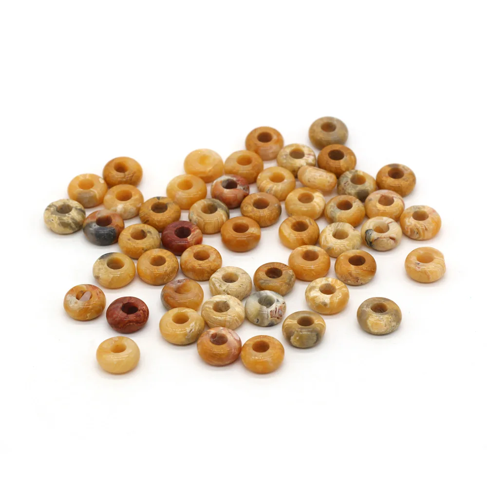 New 10pcs / Lot Natural Agates Beads Abacus Shape Big Hole Natural Stone Beads Size 5x10mm for Making Jewelry Necklace Hole 4mm